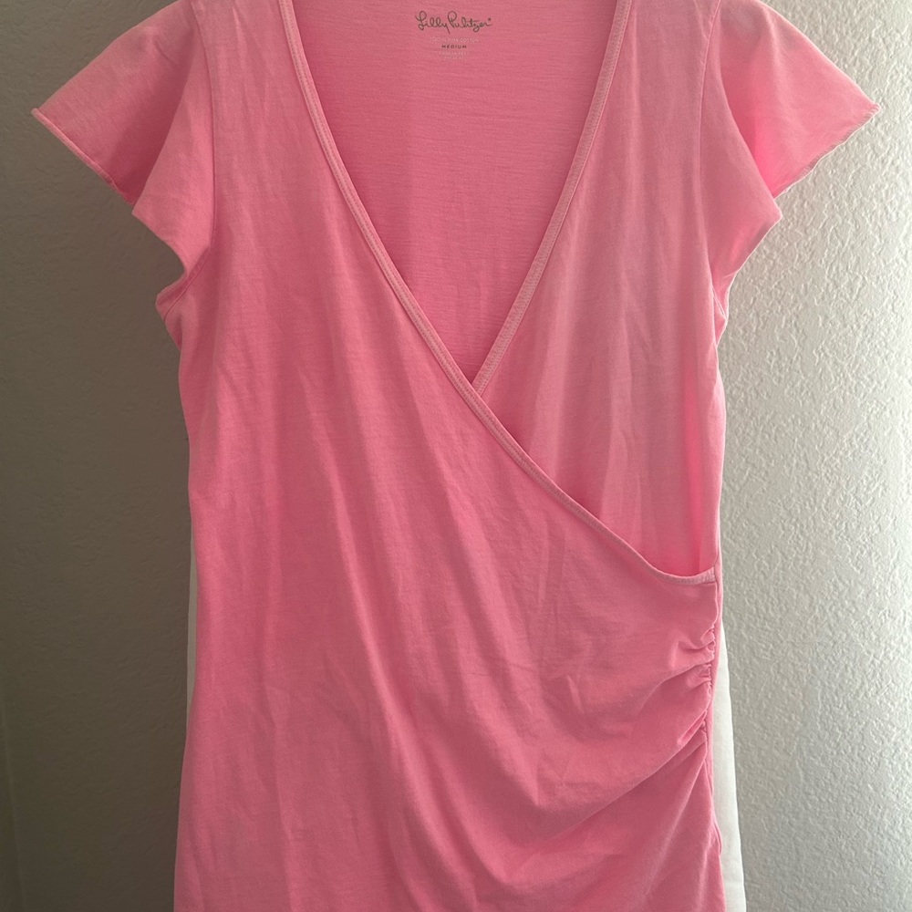 Lilly Pulitzer Bright Pink Wrap Top